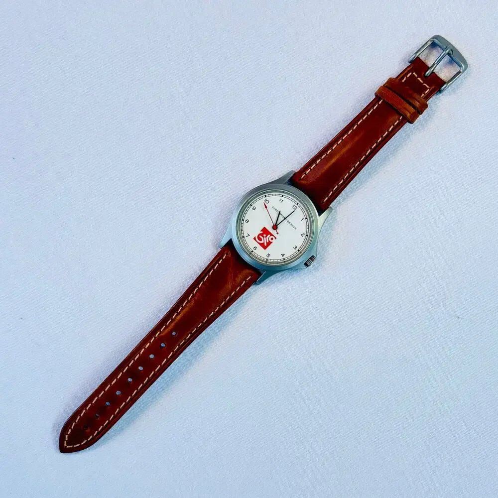 Giro Sport Design Promotional Quartz Watch Brown Leather Strap Runs